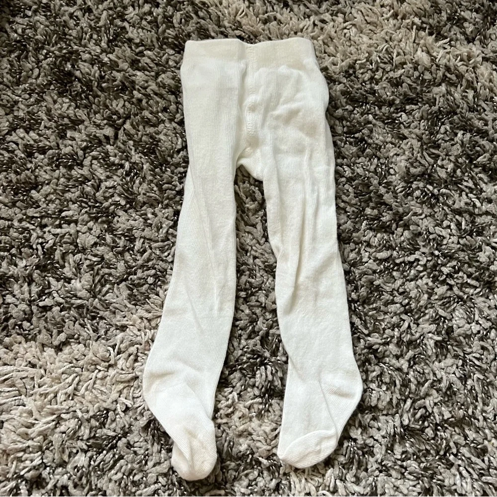Janie and Jack White Thick Ruffled Tights 3-6 Months